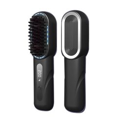 GREEN SCENIC Cordless Straightening Brush – Fast Heating, 4500Mah Battery, Anti-Burn Design Portable Home Straightener \w Two Plates For