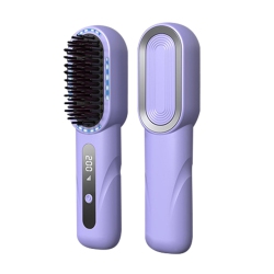 GREEN SCENIC Professional Cordless Straightening Brush – Long Battery Life, Frizz-Free And Smooth Hair Portable Home Straightener \w Two Plates For