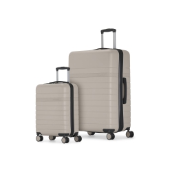 BUGATTI - Lisbon 2 Piece Hardside Luggage Set With Expansion - In Beige