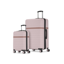 BUGATTI - Lisbon 2 Piece Hardside Luggage Set With Expansion - In Pink