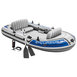 Intex Excursion 10Ft. 4-Person Inflatable Boat with Oars - Blue