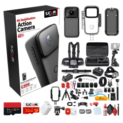 SJCAM C200 4K Mini Action Camera Accessory Bundle