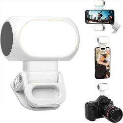 YOULIGHTS Magnetic Selfie Light \w Phone Clip & Cold Shoe Mount - USB-C Rechargeable, 3 Light Modes, 10 Brightness Levels, Mini Magnetic Video Light