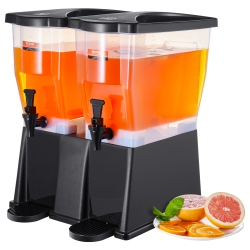 VEVOR Beverage Dispenser, 3 Gallon X 2 Drink Dispensers, Plastic Juice Dispenser \w Stand Spigot Lid, Iced Tea Lemonade Juice Water Dispenser, For