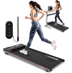 SERENELIFE Walking Pad Treadmill \w Remote Control, 0.6 – 8.7 Mph Smart Speed Control, Walking Mat, Under Desk Treadmill for Home Office, Shock