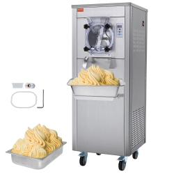VEVOR 1780W Ice Cream Maker for Commercial Use, 18 Liters Per Hour, Single Flavor, Equipped \w Wheels, 6L Stainless Cylinder, Led Display, Automatic