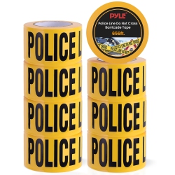 PYLE 8 Pieces Safety Police Line Do Not Cross Barricade Tape Set - 656 Foot Long Tape Roll Suitable for A Wide Range Of Applications, Including