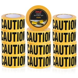 PYLE 12 Pieces Caution Do Not Enter Tape Set - 656 Foot Long Tape Roll Suitable for A Wide Range Of Applications, Including Roadworks, Events, And