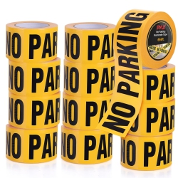 PYLE 12 Pieces Safety No Parking Barricade Tape Set - 656 Foot Long Tape Roll Suitable for A Wide Range Of Applications, Including Roadworks