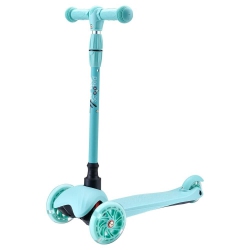 HURTLE Mini Kickboard Scooter for Kids - Height Adjustable 25"-28", Lightweight 3-Wheel Toddler Scooter \w Led Light-Up Wheels