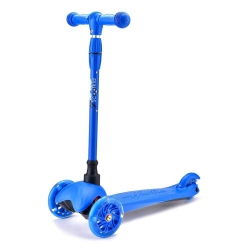 HURTLE Mini Kickboard Scooter for Kids - Height Adjustable 25"-28", Lightweight 3-Wheel Toddler Scooter \w Led Light-Up Wheels