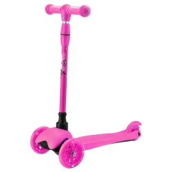 HURTLE Mini Kickboard Scooter for Kids - Height Adjustable 25"-28", Lightweight 3-Wheel Toddler Scooter \w Led Light-Up Wheels