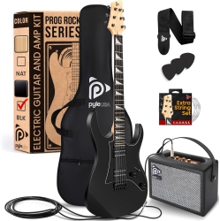 PYLE Prog Rock Eg Series Electric Guitar \w Amp Kit, 39" Full Size \w Dual Humbucker Pickups, Low Profile Neck And Solid Paulownia Body, Premium