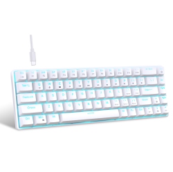 GREEN SCENIC 68-Key Mechanical Gaming Keyboard With Plug-In Shaft Design And Two-Color Injection Keycaps With Ice Light In Blue