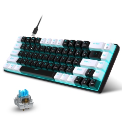 GREEN SCENIC 68-Key Mechanical Gaming Keyboard With Plug-In Shaft Design And Two-Color Injection Keycaps With Ice Light In Blue