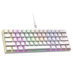 GREEN SCENIC Mechanical Keyboard 61-Key Switch-White-Rainbow Light-Abs Keycaps-Wired In Blue