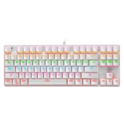 GREEN SCENIC Mechanical Keyboard 87 Keys Wired USB Gaming E-Sports Mechanical Keyboard Axis-White In Blue