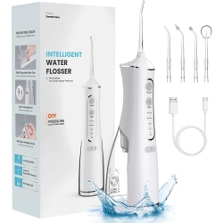 GREEN SCENIC Premium Electric Ipx7 Waterproof Oral Flosser \w 0.5MM Ultra-Fine Water Stream, Adjustable Pressure, 360° Nozzle And Long Battery Life