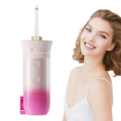 GREEN SCENIC Portable Cordless Water Flosser Oral Irrigator Dental Flosser Tooth Cleaner Retractable Suitable for Home Travel (Pink)