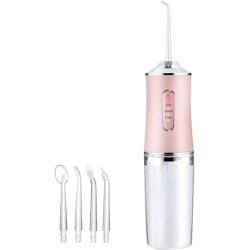 GREEN SCENIC Teeth Cleaner, Rechargeable - Waterproof, Portable Cordless Dental Oral Irrigator, Teeth Water Flosser, 3 Modes 4 Nozzles, Suitable For