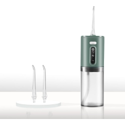 GREEN SCENIC Cordless Teeth Water Flosser, Adult Portable Rechargeable Electric Water Flosser for Home Or Travel Use, 3 Modes, Dual Nozzles, Ipx7