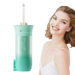 GREEN SCENIC Portable Cordless Water Flosser Oral Irrigator Dental Flosser Tooth Cleaner Retractable Suitable for Home Travel (Green)
