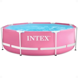 INTEX 28290Eh 8Ft X 30In Round Metal Frame Above Ground Swimming Pool In Pink