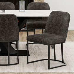 !Nspire Dario Contemporary Fabric Dining Chair - Set of 2 - Charcoal