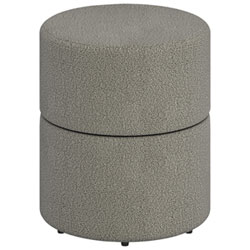 !Nspire Round Fabric Swivel Ottoman - Warm Grey