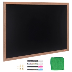 VEVOR 35"x46" Magnetic Chalk Board, Hanging Message Signs \w Chalks, Vintage Wooden Chalkboard Sign, Rustic Framed Calendar And Bulletin Combo
