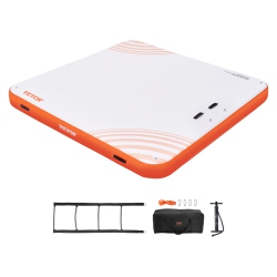 VEVOR 7 X 7Ft Inflatable Floating Dock, Dock Platform, Non-Slip Water Floating Dock Mat \w Carrying Bag & Detachable Ladder, Floating Platform