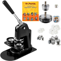 VEVOR 1+2.25 Inch Button Maker Machine, Multiple Sizes Badge Punch Press Kit, Children Diy Gifts Pin Maker, Button Making Supplies \w 500PCs Button