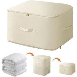 CRANVIECH Ultra Space Saving Self Compression Organizer - Portable Compression Bags, Heavy Duty Moving Bags, Storage Tote for Clothes & Blankets