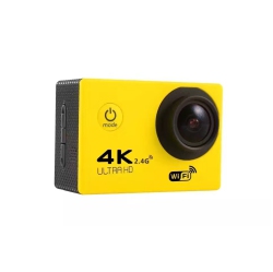GREEN SCENIC 4K Uhd Sports Camera - 12Mp, 2-Inch Display, Waterproof to 30M, Ideal for Water & Outdoor Sports With Wifi Remote（Yellow）