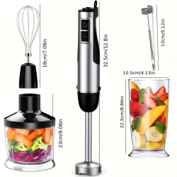 GREEN SCENIC 5-In-1 Hand Blender, Stainless Steel Immersion Blender, Stick-Type Stainless Steel Hand Blender