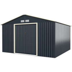 GYMAX Outdoor Tool Storage Shed Large Utility Storage House W/ Sliding Door