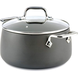 ALL-CLAD Ha1 Hard Anodized Nonstick 4-Quart Stockpot, Induction Compatible, Oven Safe In Black