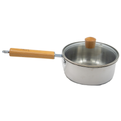 VERKA 3-Ply Stainless Steel Sauce Pan With Tempered Glass Lid, 16Cm