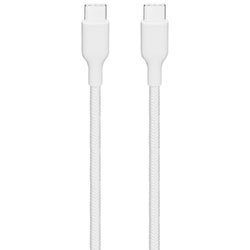 Best Buy Essentials 1.2m (4 ft.) USB-C to USB-C Braided Cable - White