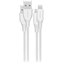 Insignia 1.2m (3.9 ft.) Braided USB-A to Lightning Cable (NS-MCA4AL2-C) - 2 Pack - White - Only at Best Buy