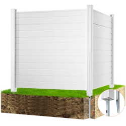 VEVOR 50" W X 50" H Outdoor Privacy Screens, Air Conditioner Fence, Pool Equipment Enclosure, Horizontal Vinyl Privacy Fence, Perfect to Enclose