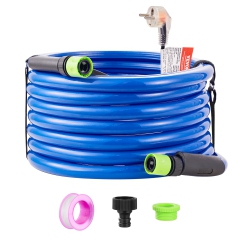 VEVOR 30Ft Heated Water Hose for Rv, Heated Drinking Water Hose Antifreeze to -45°F, Automatic Self-Regulating, 5/8" I.d. \w 3/4" Ght Adapter, Lead