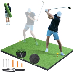 VEVOR 5X4Ft Golf Hitting Mat, Artificial Turf Golf Hitting Mat, Golf Hitting Training Aids \w 6 Golf Tees, Golf Practice Hitting Mat for Backyard