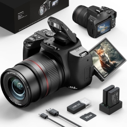 NBD 64Mp Digital Cameras for Photography, 12 X Optical Zoom \w Wifi & App Control, 4K Vlogging Camera For, Auto Focus, Camera Straps, 2 Battries And 32