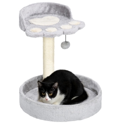 PAWHUT 17" Cat Tree, Small Cat Tower With Sisal Scratching Post, Bed, Dangling Ball, Kitten Activity Centre, Light In Grey