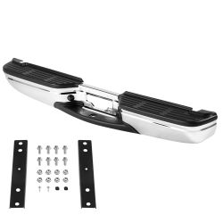 VEVOR Fo1101141 Rear Step Bumper, Compatible \w 1999-2007-Ford F250/ford F350 Super Duty, Chrome Steel Back Bumper, Assembly Replacement Rear Bumper