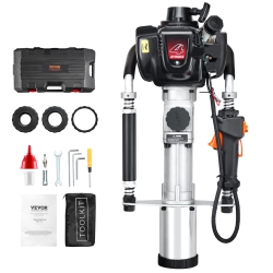 VEVOR 37.77Cc Gas-Powered T Post Driver, 4-Stroke Engine Gasoline Fence Piling Pounder, \w 3 Post Driving Head(45/55/88 Mm), 1000W Portable