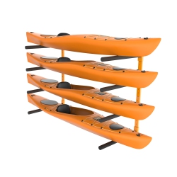 VEVOR 4-Capacity Wall Kayak Storage Rack, Wall Mounted Kayak Holders for Kayak Canoe Paddle Board, Kayak Storage Hooks \w Adjustable Padded Arms, 400
