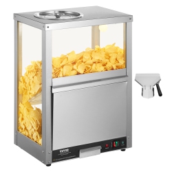 VEVOR 84.5Qt Commercial Nacho Chip Warmer, Chip Warmer Machine \w Heating Base And Warming Light, Nacho Machine \w Deflection Board, Stainless