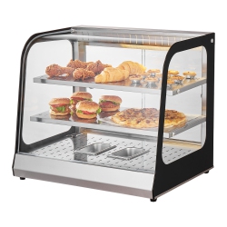VEVOR 2-Tier Commercial Food Warmer Display, 850W Food Display Warmer W/ Tempered Glass And Steam Heating, 86℉~185℉ Temperature Control, 111L